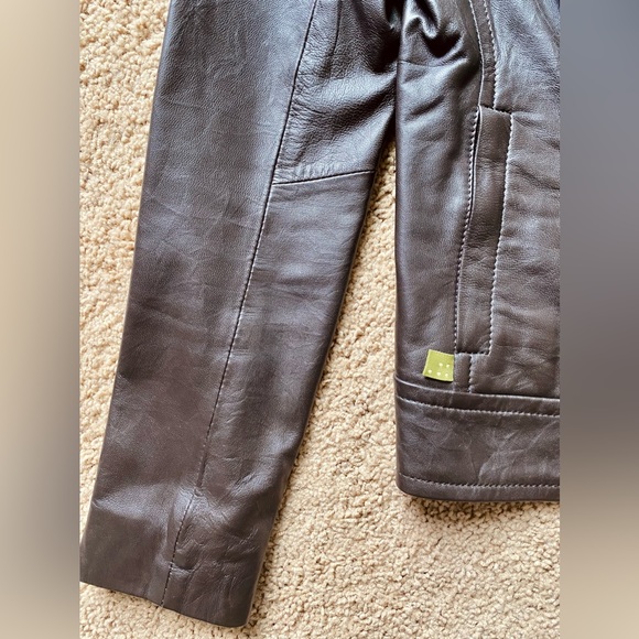 Soia & Kyo Soft Chocolate Brown Motorcycle Style Leather Zip Up Jacket - Picture 10 of 13